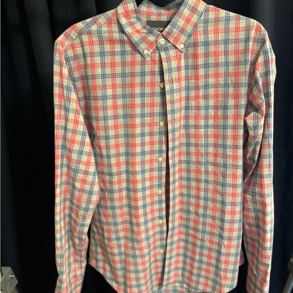 Bonobos Men's Slim Fit Plaid Shirt - Red and Blue - Picture 5 of 5